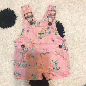 osh kosh floral overalls (shorts)